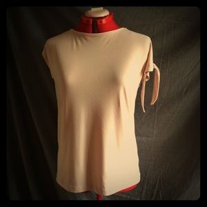 🔥 Worthington | Blush Pink Minimalist Shoulder-Tie Career/Casual Top Sz Med
